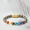 Money Magnet Pyrite 7 Chakra Natural Stone Bracelet