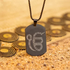 Ik Onkar MicroCarved Tag Necklace